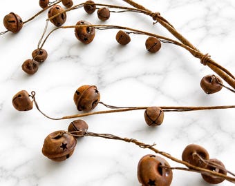 Rustic Metal Bell Garland with Stars