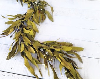 Fall Garland-Modern Home Decor-Garlands-Fireplace Mantel Decor-BAY LEAF GARLAND-Table Decor-Tablescape-Table Runner-Fall Weddings-Fall Decor