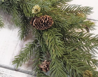 Winter Garland-SPRUCE Garland-Christmas Greenery-Winter Tablescape-Farmhouse Christmas Décor-Holiday Table Runner-Holiday Greenery Garland