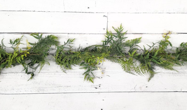 Fern Garland-Summer Garland-Greenery-Table Decor-Modern Farmhouse Decor-Spring Garland-FERN Greenery-Garlands-Boho Décor-Cabinet Greenery image 1