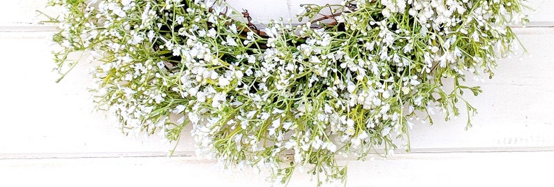 Wedding Wreath-Baby's Breath Wreath-Boho Wedding-Farmhouse Decor-Wedding Decor-Gypsophila Cottage Decor-Farmhouse Wreath-Spring Wedding image 3