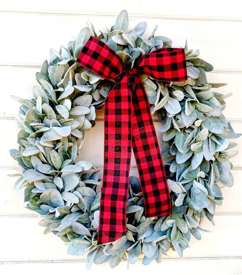 Christmas Wreathfarmhouse Wreathlambs Ear Etsy