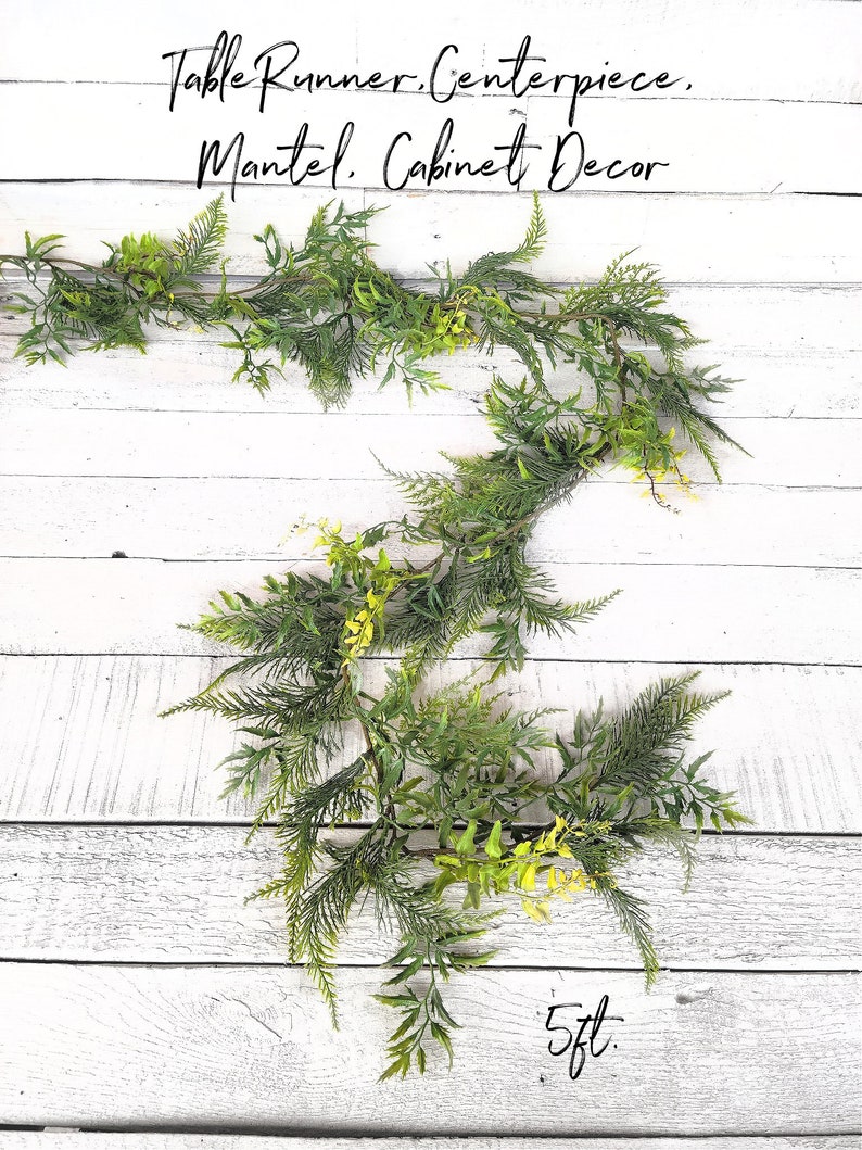 Summer Garland-Fern Greenery-Wedding Decor-Arbor Decor-Mantel Decor-Spring Garland-FERN Garland-Garlands-Boho Décor-Wedding Tablescaper image 3