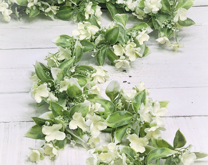 Featured listing image: Greenery Garland-Wedding Garland-Wedding TableScape Decor-Spring Garland-SUMMER LACE-Cottage Home Decor-Spring Table Decor-Wedding Floral