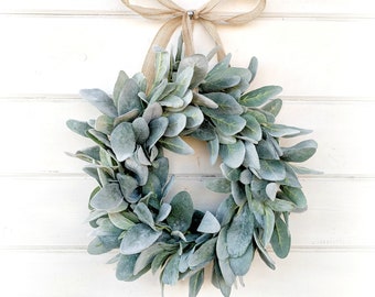 Mini Lambs Ear Wreath-Mini Window Wreath-Lambs Ear Wreath-Small Wreath-Winter Wreath-Spring Wreath-Wall Decor-Home Decor-Housewarming Gift