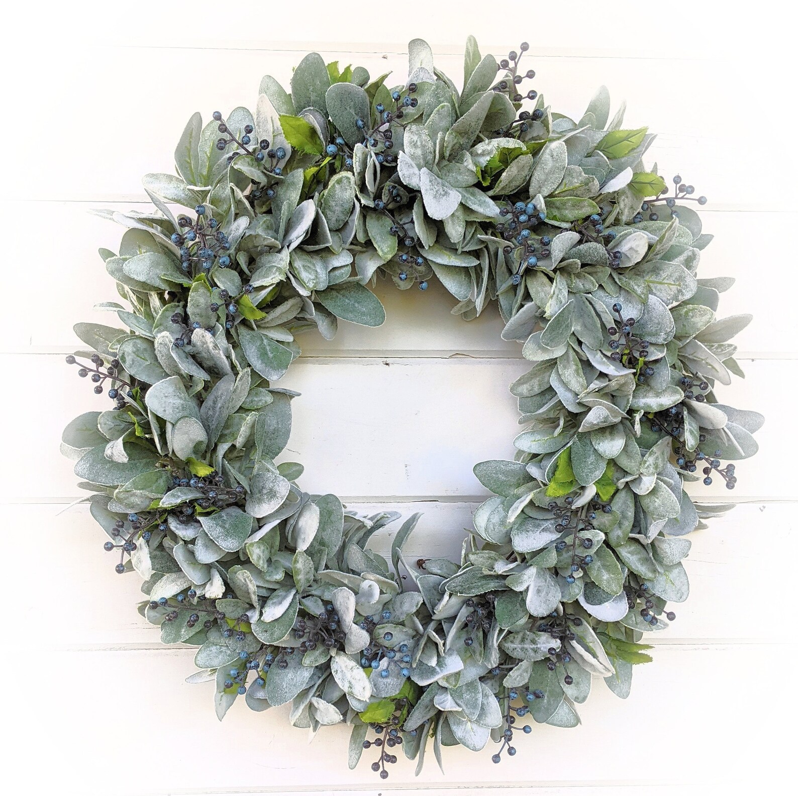 Lambs Ear WreathFarmhouse WreathLAMBS EAR & HUCKLEBERRY Etsy