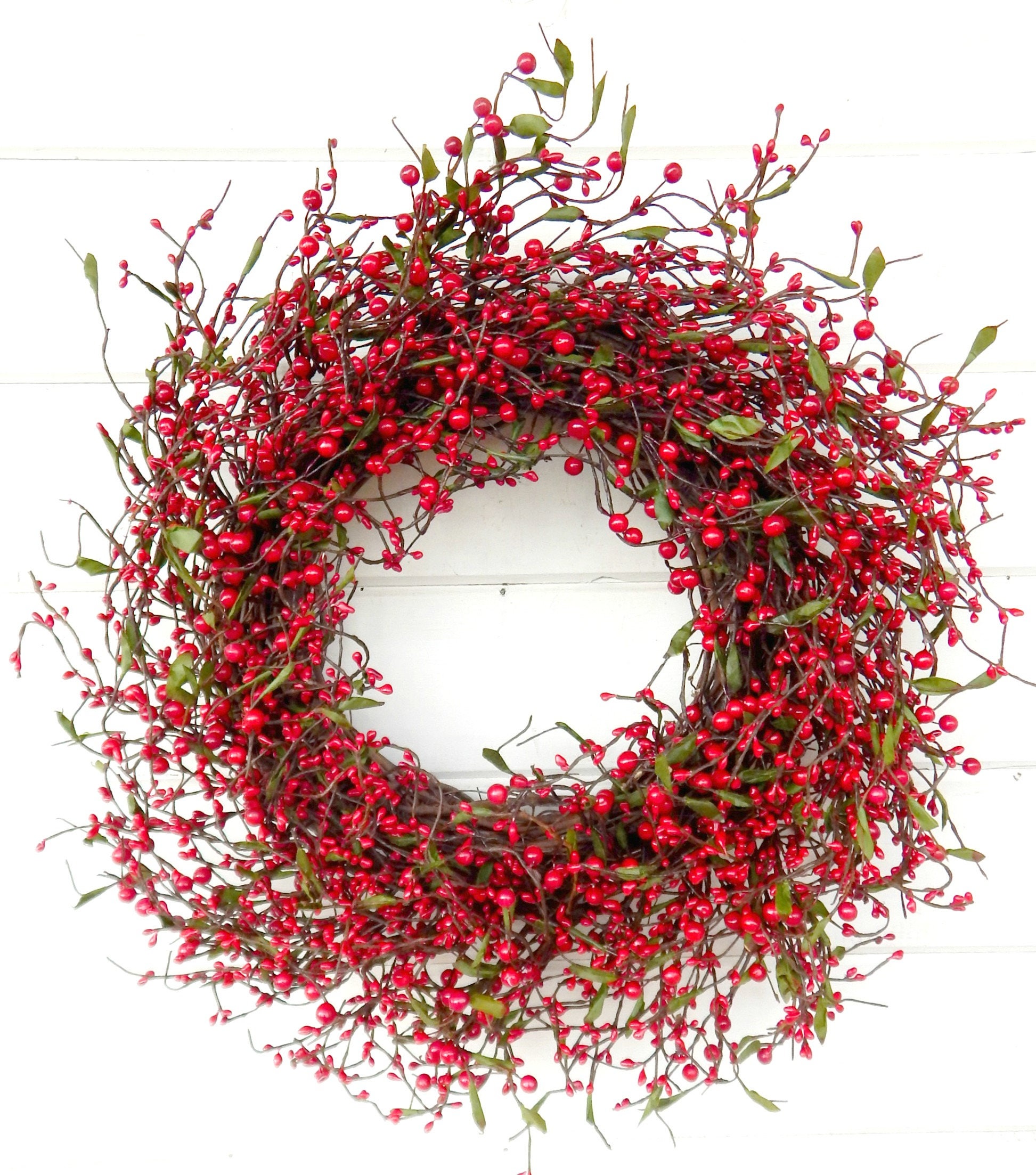 Couronne de La Saint-Valentin-Couronne d'hiver-Couronne Noël-Décoration Porte Noël-Couronne de Rouge