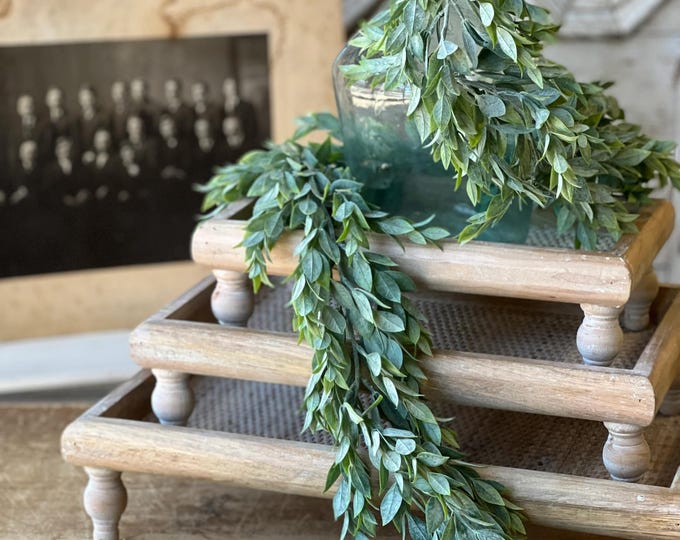 Featured listing image: Greenery Garland-Mantle Décor-Modern Farmhouse Décor-Year-Round Garland-Wedding Décor-Greenery for Bridal Shower-Wedding Table Decor