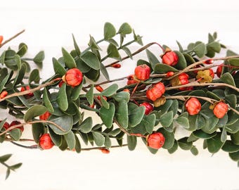 Fall Table Garland-Pumpkin& Eucalyptus Garland-Modern Farmhouse Décor-Pumpkin Fall Mantle Decor-Autumn Decor-Thanksgiving Mantle Decor