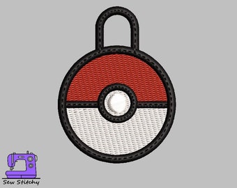 Pokéball Keyring - ITH Machine Embroidery Design