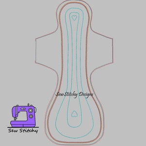 Reusable Cloth Pad (XLong) - ITH Machine Embroidery Design