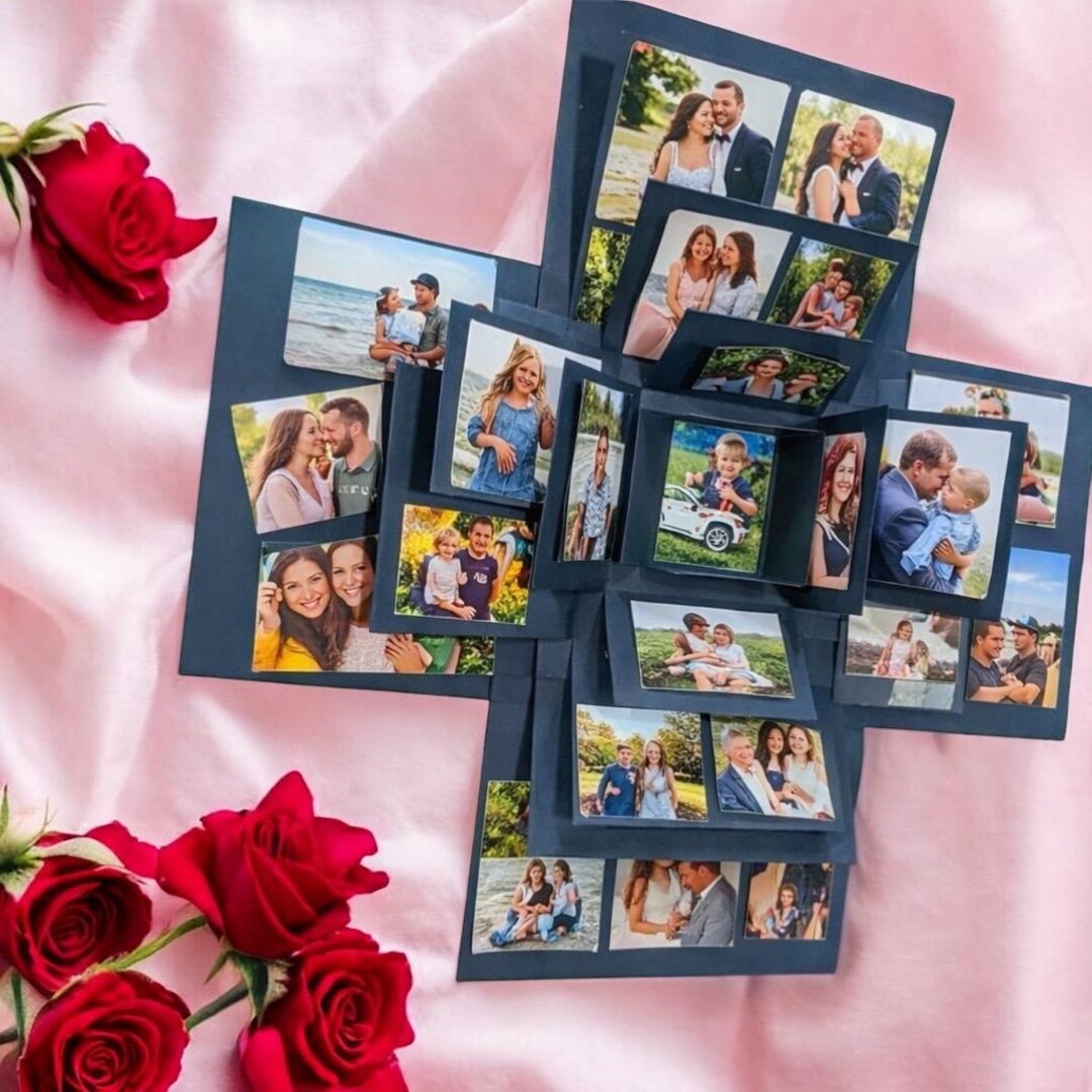Handmade Explosion Box With Photos; Personalized Photo Box | Custom ...
