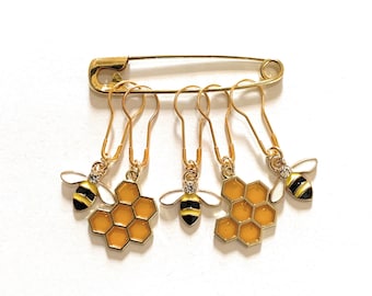 Bee Stitch Markers Knitting Crochet Gifts Knitters Accessories Items Tools Supplies Notions