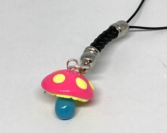 Pride Keychain, Pansexual Pride Mushroom Keychain, Pride Zipper Pull, Mushrooms, Cottagecore, Pride Mushrooms, Handmade Keychain, Pan Pride