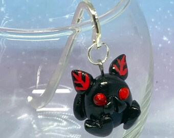 Handmade Mothman Bookmark, Polymer Clay Cryptid Accessories