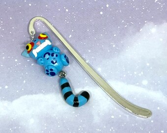 Tiger Bookmark, Blue Tiger Bookmark, KPDH Bookmark, Polymer Clay, Handmade, Derpy Tiger Bookmark, KPDH Accessories, K Pop Demon Hunters