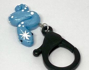 Snake Keychain, Galaxy Snake Keychain, Polymer Clay, Handmade, Animals Keychain, Zipper Pull, Snakes, Snake Gifts, Cute Snake, Pythons