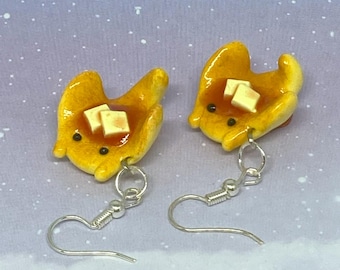 Handmade Polymer Clay Sea Pancake Earrings, Animal Puns