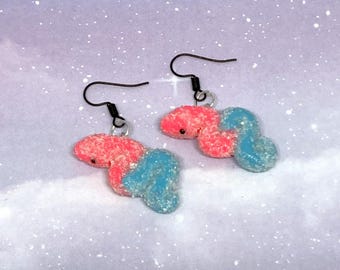 Gummy Snake Earrings, Fake Food, Snake Jewelry, Polymer Clay, Pythonssnake