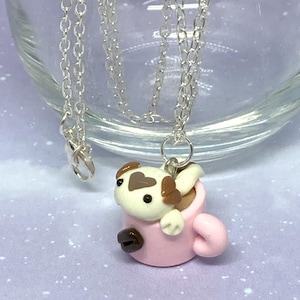 Axolotl Necklace, Axolatte Necklace, Polymer Clay, Handmade, Animal Pun Necklace, Axolotl Jewelry, Axolotl, Axolotls, Coffee Lover, Latte