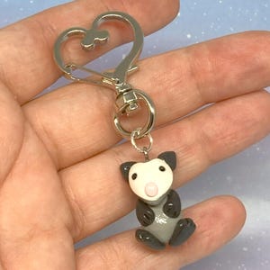 Opossum Keychain, Possum Keychain, Opossum Zipper Pull, Opossum, Opossums, Handmade Keychain, Animal Keychain, Trash Friends, Possums