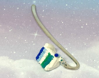 MLM Pride Cake Bookmark, Polymer Clay Charm