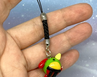 Pokemon Keychain, Natu, Pokemon Accessories, Handmade, Polymer Clay