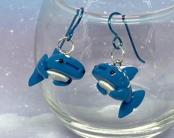 Shark Earrings, Whale Sharks, Shark Week, Polymer Clay, Handmade