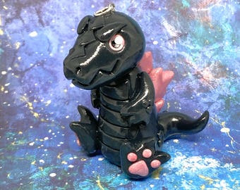Godzilla Ornament, Kaiju, Goijira, Monsters, Polymer Clay, Handmade