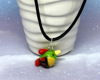 Pokemon Necklace, Natu, Bird Pokemon, Handmade, Polymer Clay