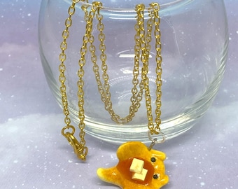Handmade Sea Pancake Stingray Necklace, Polymer Clay Animal Jewelry