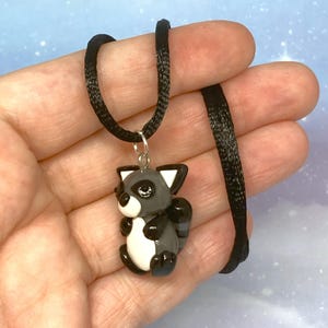 Raccoon Necklace, Trash Panda Necklace, Raccoon Jewelry, Charm Necklace, Handmade, Polymer Clay, Raccoon, Raccoons, Animal Necklace