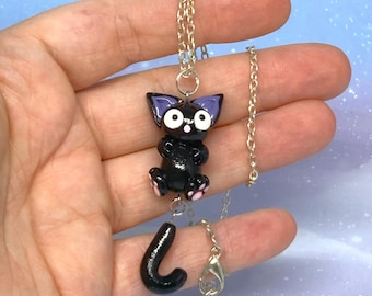 Handmade Jiji Cat Necklace, Ghibli Inspired Jewelry