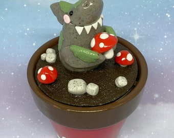 Mossy Mushroom Sharkulent, Sharks, Moss, Mushroom, Cottagecore, Handmade, Polymer Clay, Succulent, Shark Succulent, Jumbo Shark Figure