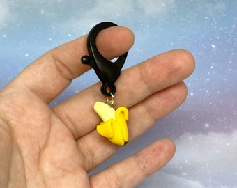 Banana Keychain, Fruit, Fake Food, Bananas, Handmade, Polymer Clay