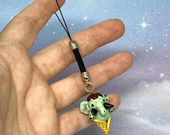 Mammoth Keychain, Elephants, Ice Cream, Animal Puns, Handmade, Polymer Clay
