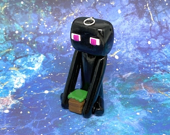 Enderman Figure, Minecraft, Minecraft Art, Handmade, Polymer Clay, Minecraft Ornament, Minecraft Figure, Enderman, Endermen