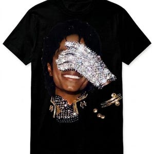 The “King of Pop” Hand Applied Iridescent Rhinestones” MJ