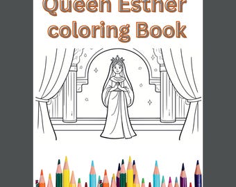 エステル女王の聖書物語の子供向け塗り絵