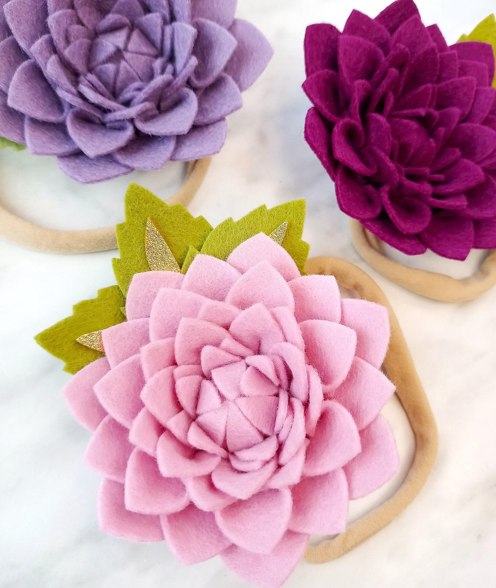 Felt Dahlia Headband PDF & SVG Pattern Digital Download, Felt Flower ...