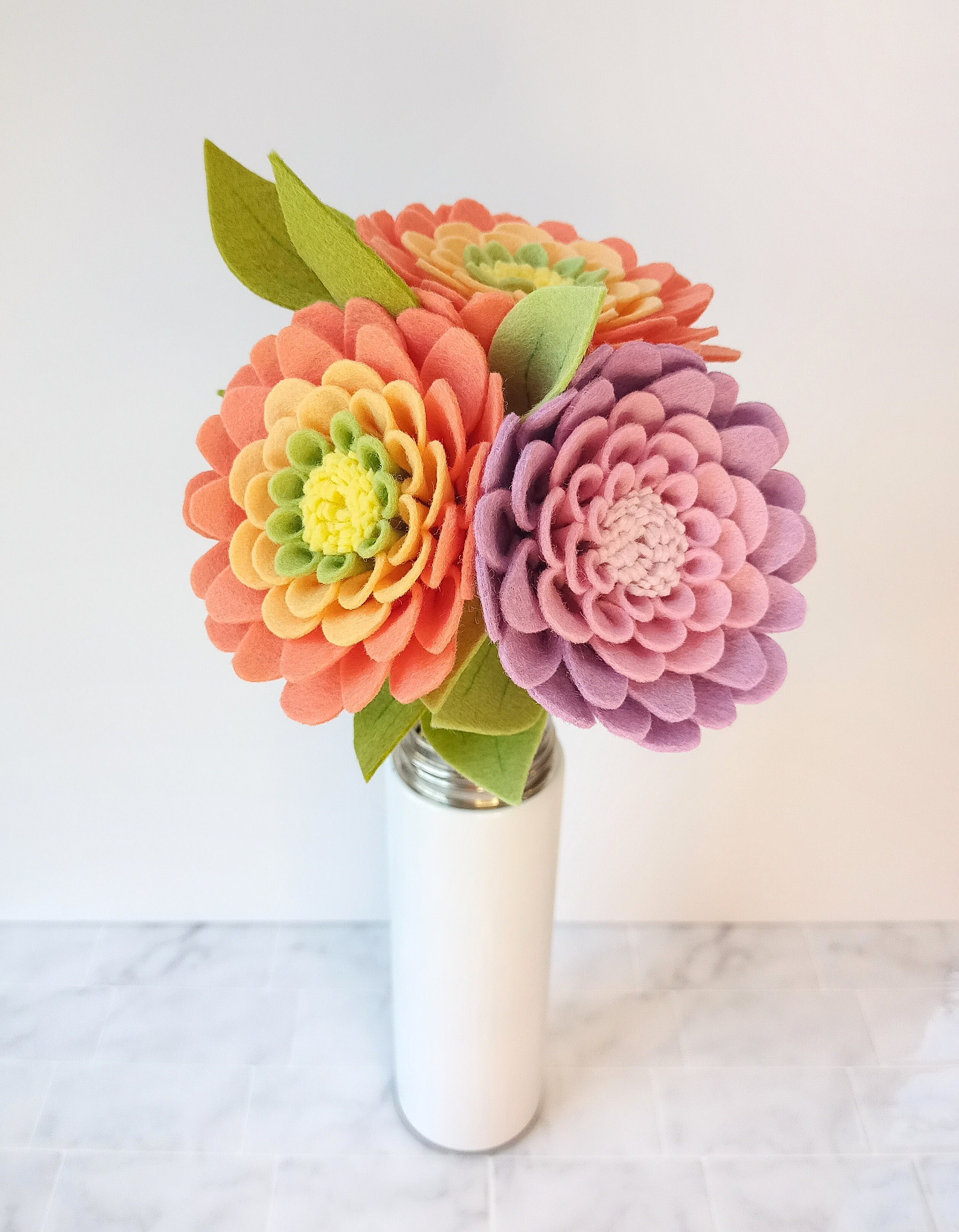 Felt Zinnia Flower PDF & SVG Digital Pattern, DIY Felt