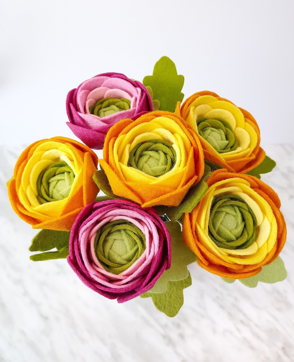 Felt Ranunculus Flower PDF & SVG Pattern Digital Download DIY Etsy UK