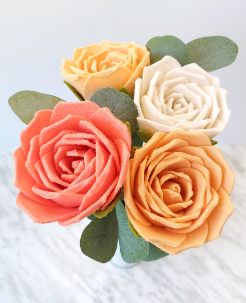 Felt Flower Bouquet Pattern Set Instant Digital Download PDF Etsy