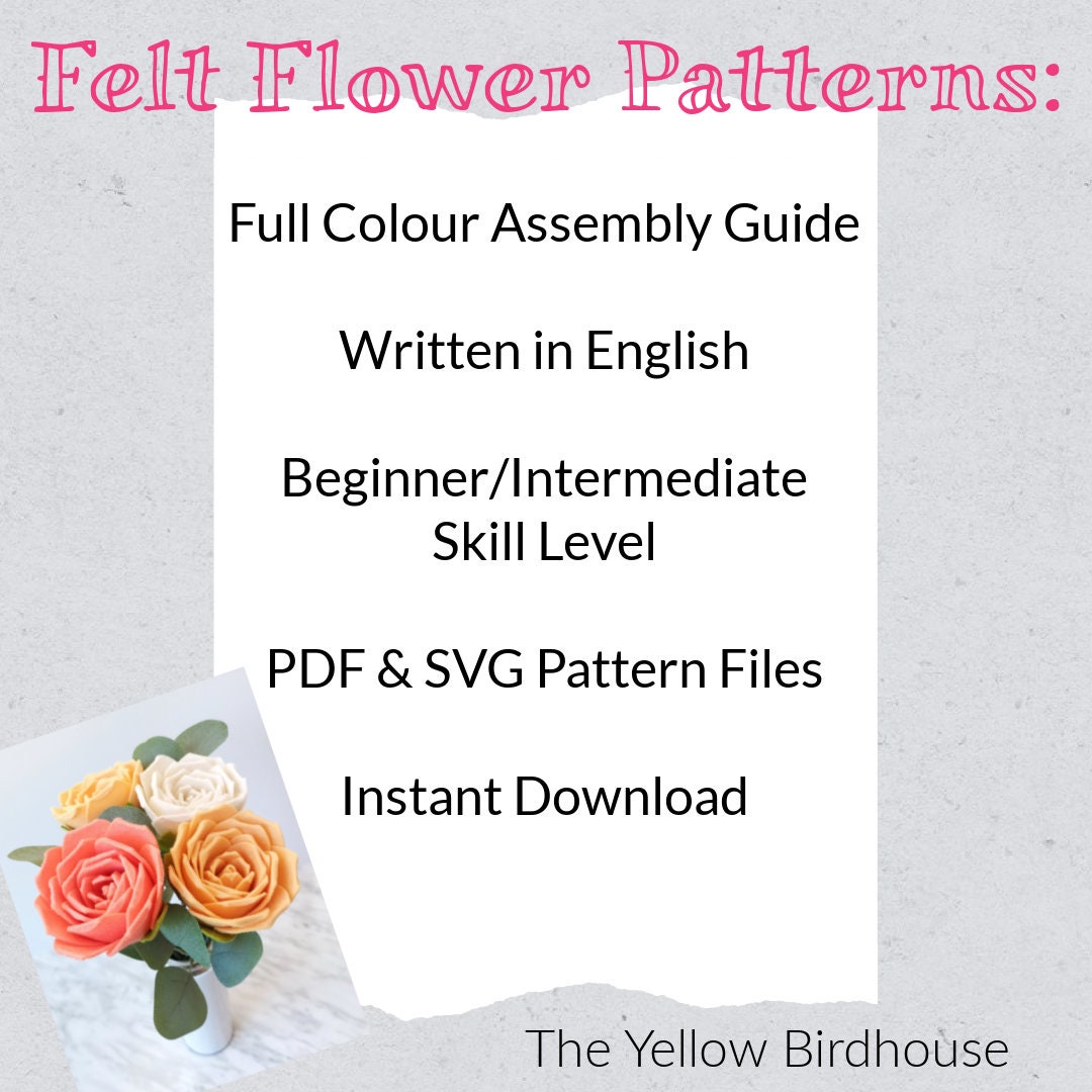 DIY Felt Rose Stems - With Pattern - The Yellow Birdhouse