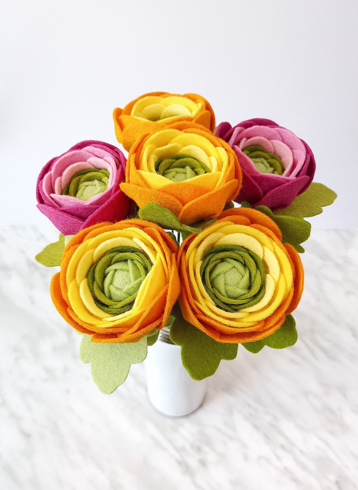 Felt Ranunculus Flower PDF & SVG Pattern Digital Download DIY Etsy UK
