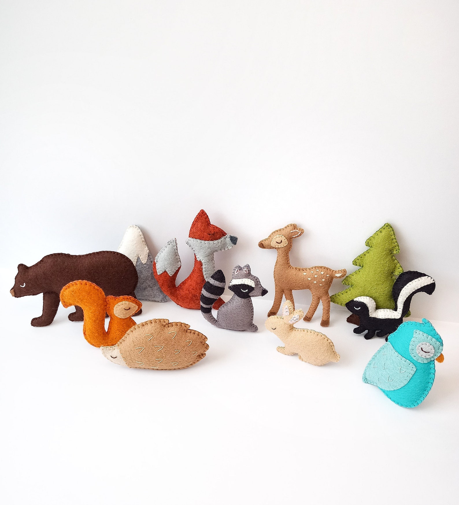 PDF & SVG Pattern Set 11 Felt Woodland Animals Felt Forest Etsy