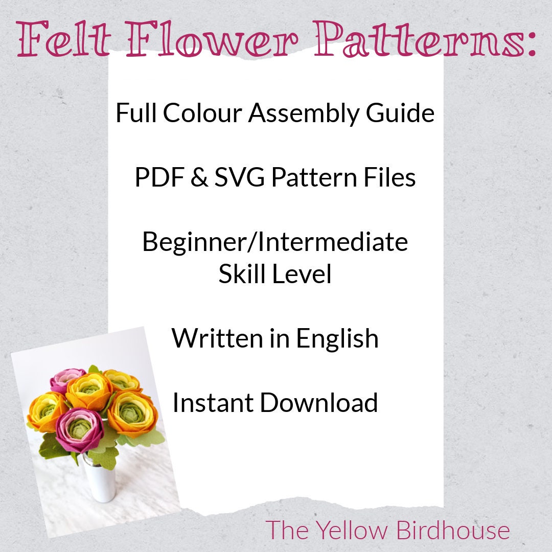 Felt Flower Bouquet Patterns & Tutorial - The Yellow Birdhouse
