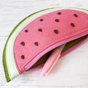 PDF Sewing Pattern Felt Watermelon Zipper Pouch Tutorial, DIY Zip Pouch ...