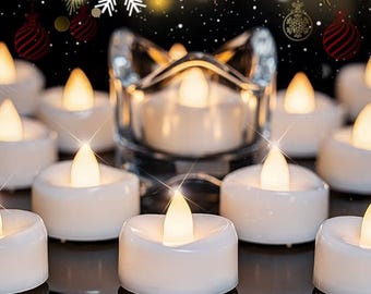 LED Candles, Tea Lights Candles Battery Operated Bulk, 24-Pack Long-Lasting 200 Hours Flameless Tealight Candles,