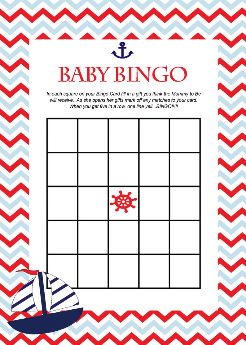 Nautical Baby Shower Games INSTANT DOWNLOAD Printable DIY | Etsy